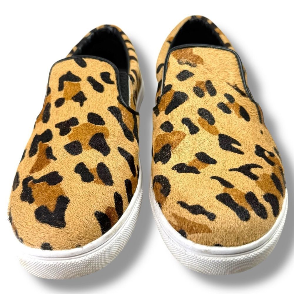 Steve Madden Ecentrcl Slip On Sneakers Leopard Haircalf Size 7 Casual Comfort - Picture 7 of 12